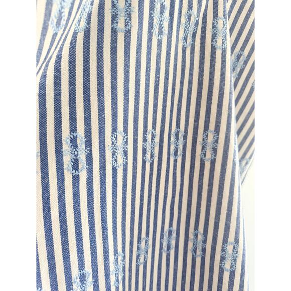 Tuckernuck | Blue Stripe Mini Sullivan Embroidered Canvas Caftan | Sz XS - Picture 5 of 10